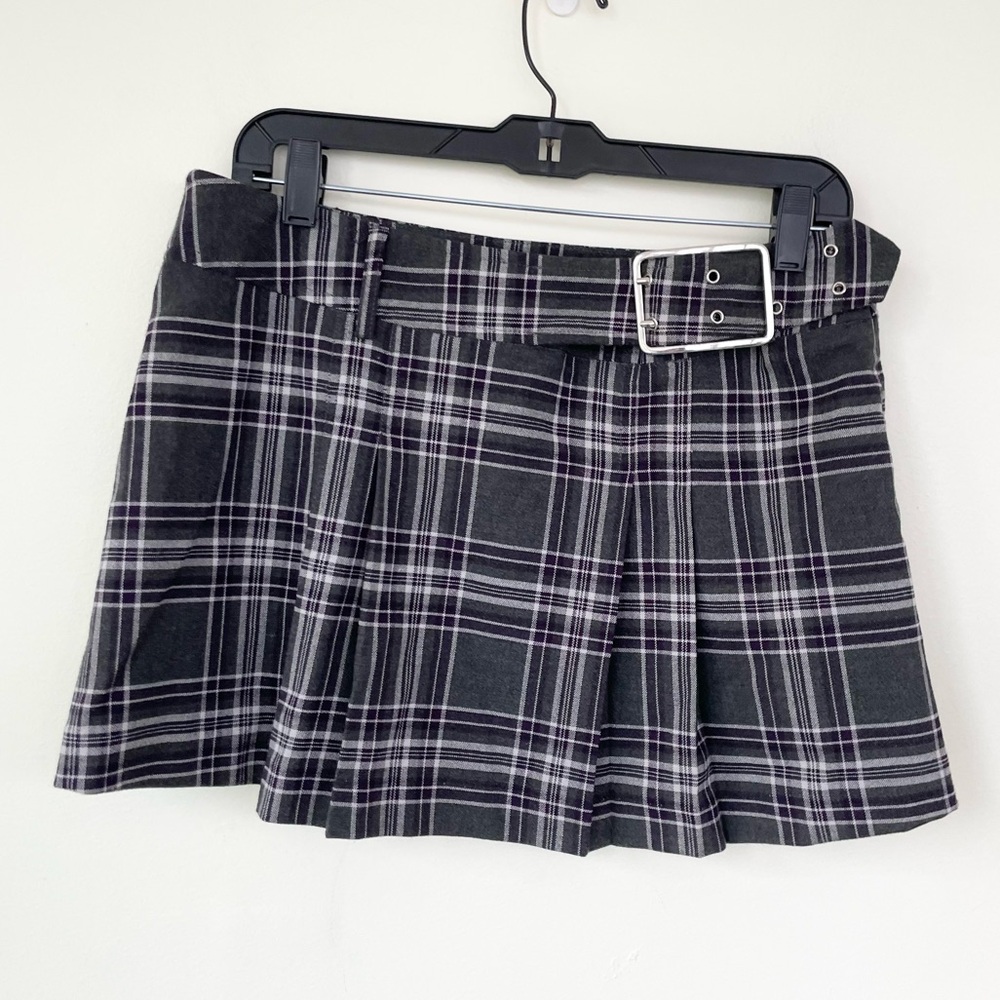 Vintage Mini Plaid Schoolgirl Skirt Tracy Evans Size 9 Grey Britney Spears Y2K